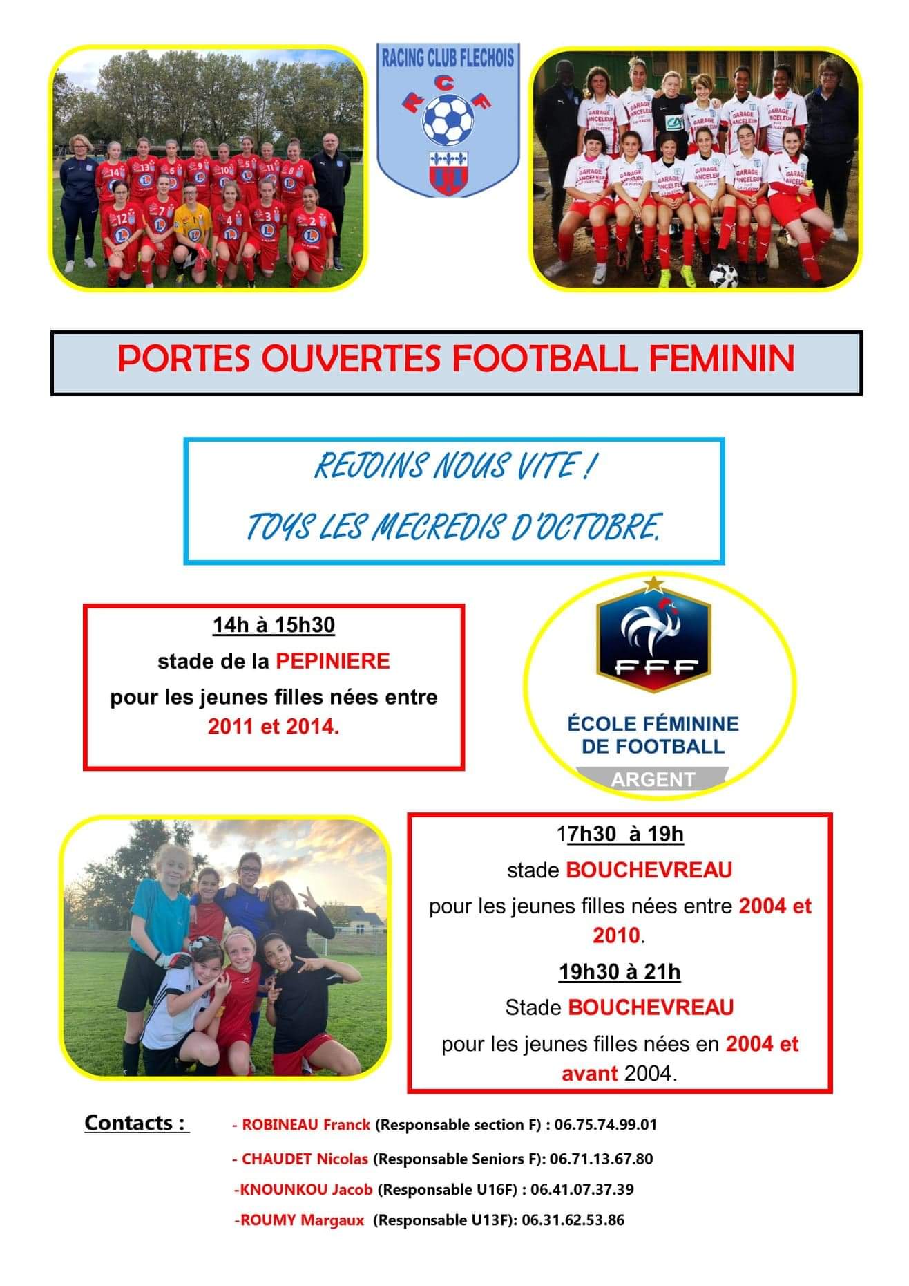 Portes ouvertes football féminin Racing Club Fléchois